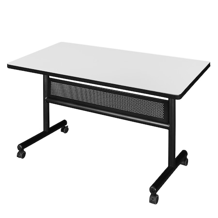 Kobe 48 X 30 In. Flip-Top Training Nesting Table With Modesty Panel- White